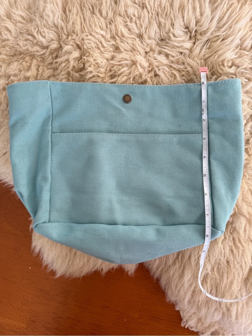 Portland Leather Light Teal Canvas Tote Organizer Bag - Picture 7 of 8